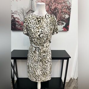 International Concepts Dress Womens size L Tie Knot Dress Animal Print Pullover